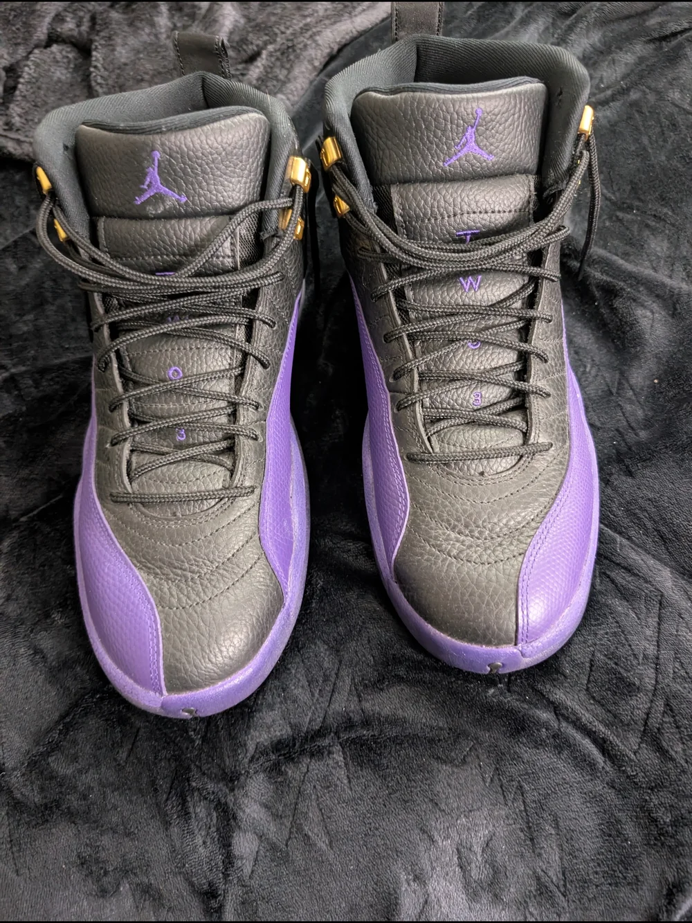 Air Jordan 12 Retro Black & Purple Sneakers